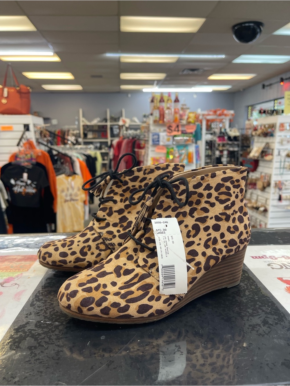 Dr. Scholl's Leopard Print Wedge Ankle Boots - Brown/Tan